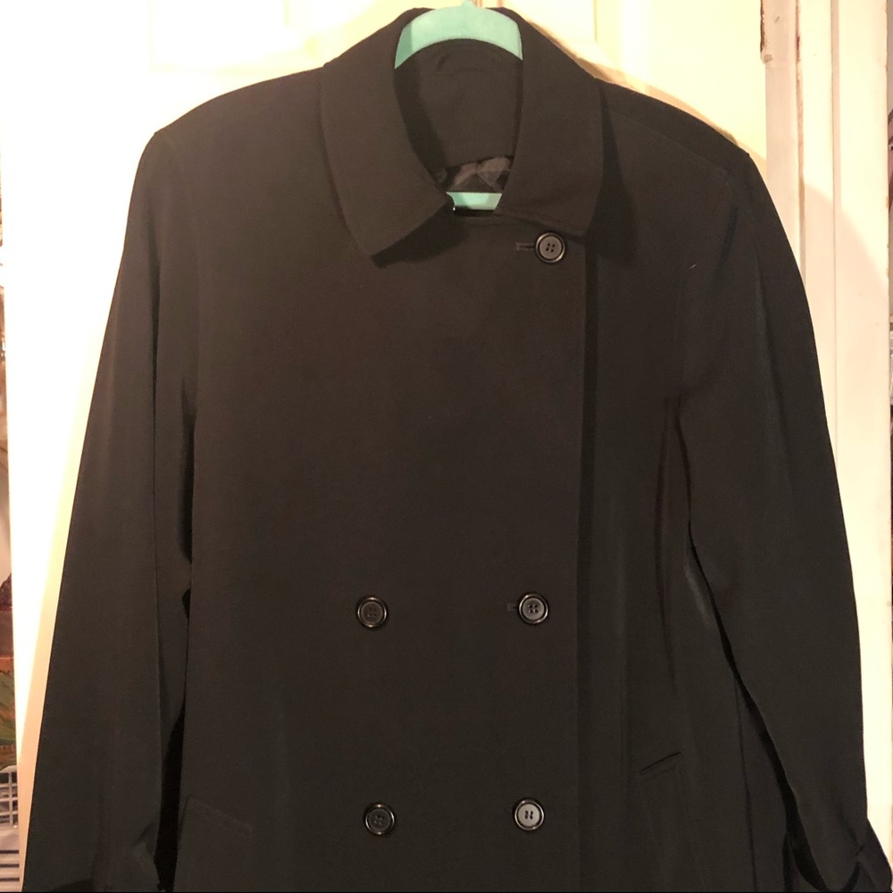 Long black coat.
